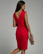 Summer Dress | Women Slim Fit Bodycon V Neck Side Slit Dress