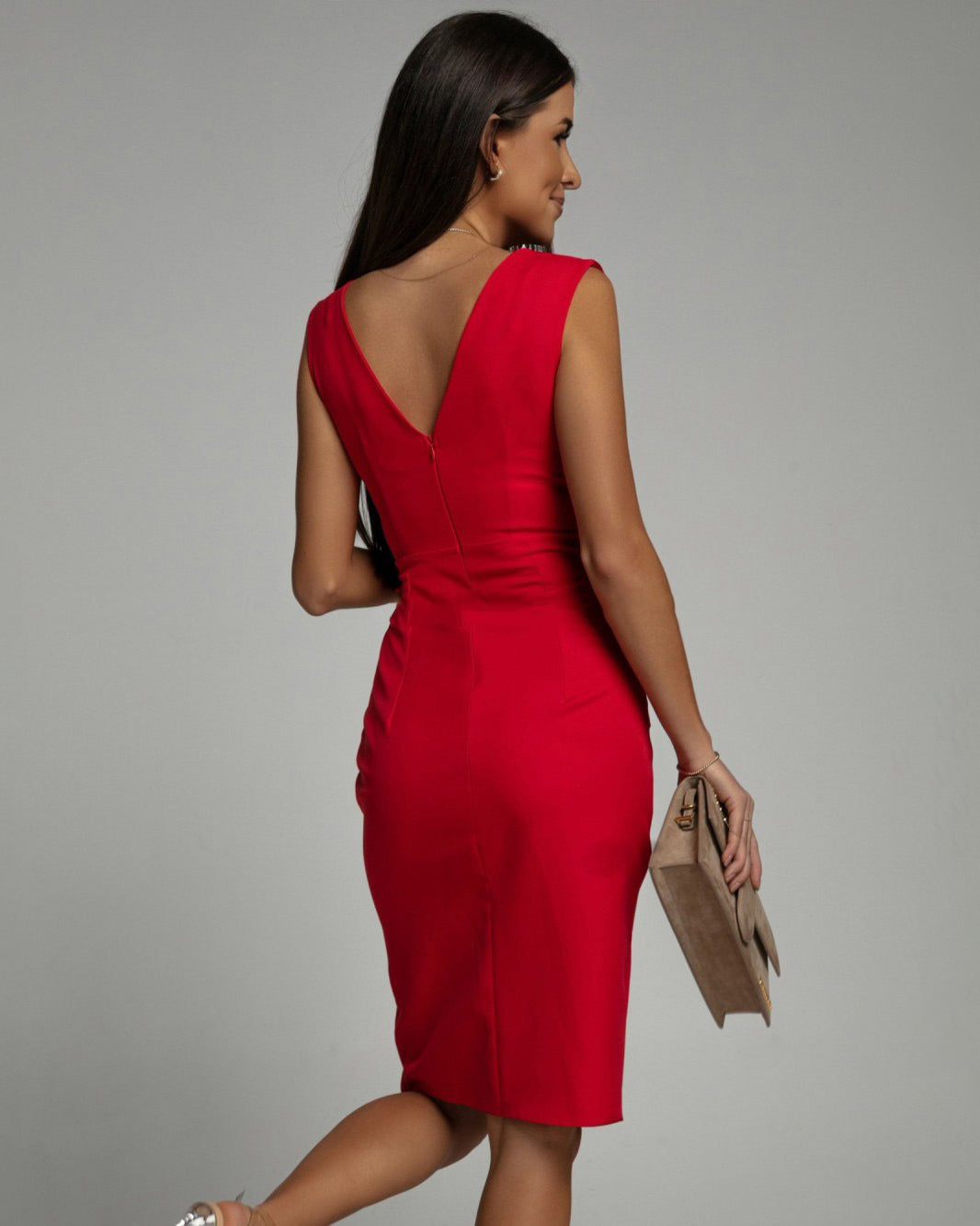 Summer Dress | Women Slim Fit Bodycon V Neck Side Slit Dress