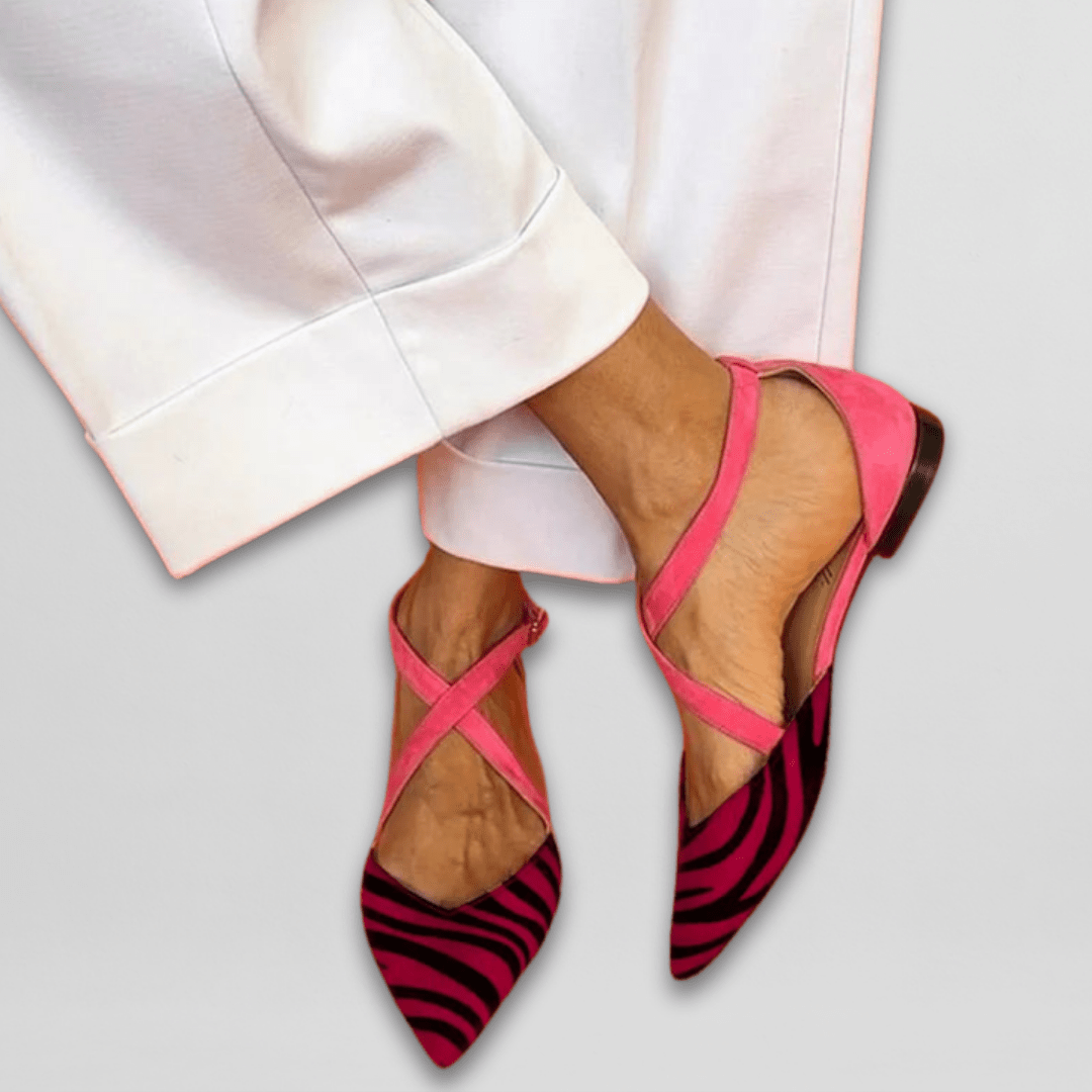 Women Strappy Ballet Flats Crisscross