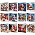 Sorrel | Diamond Painting Christmas Cards | Santa Claus, 12pcs Kit