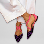 Women Strappy Ballet Flats Crisscross