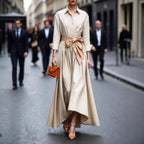 Shirt Dress Women Midi A-Line Button Front Tie Belt | Ondina