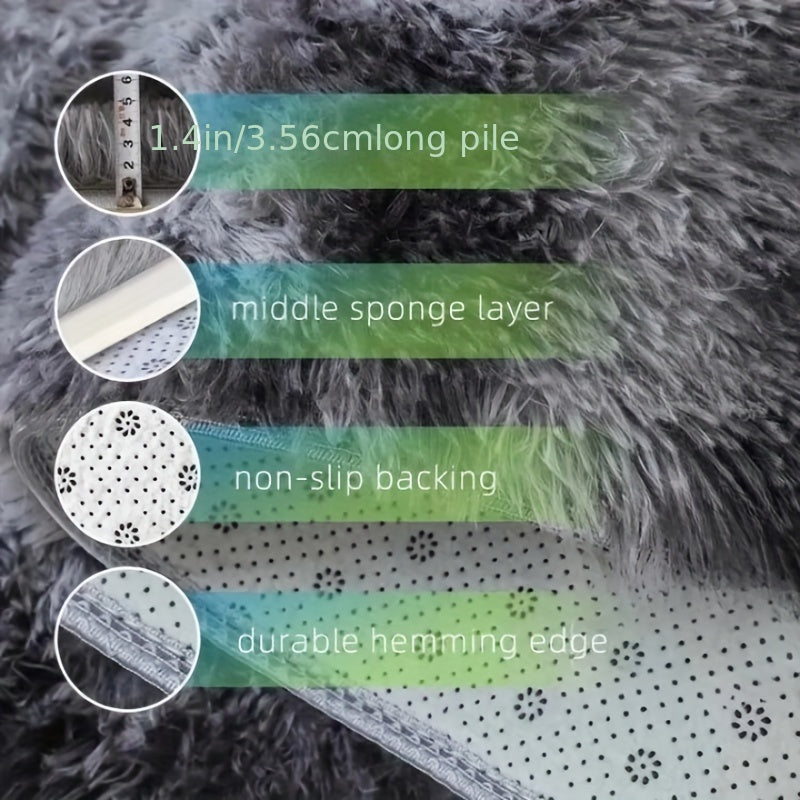 Delphine | Round Plush Rug | Tie-Dye, Soft & Non-Slip | Living Room, Bedroom