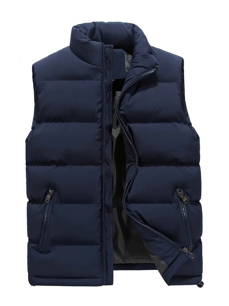 Saoirse | Men's Quilted Vest | Sleeveless Body Warmer | Zip Pockets, Stand Collar