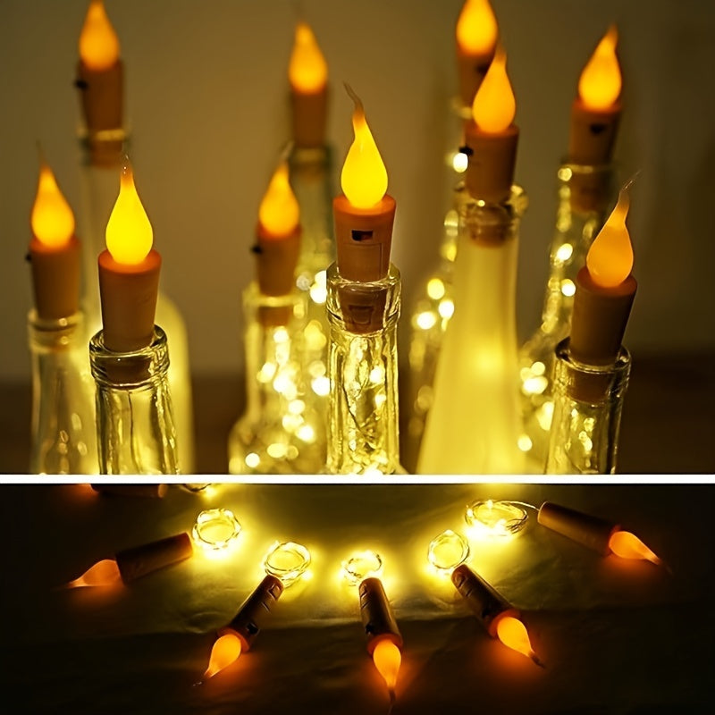 Christmas LED String Lights Battery Powered Bottle Cork Lights 10 Pack
