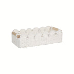 Rhea | Storage Basket | Boho Woven, Fan Edge | Natural Fibre, Rectangular