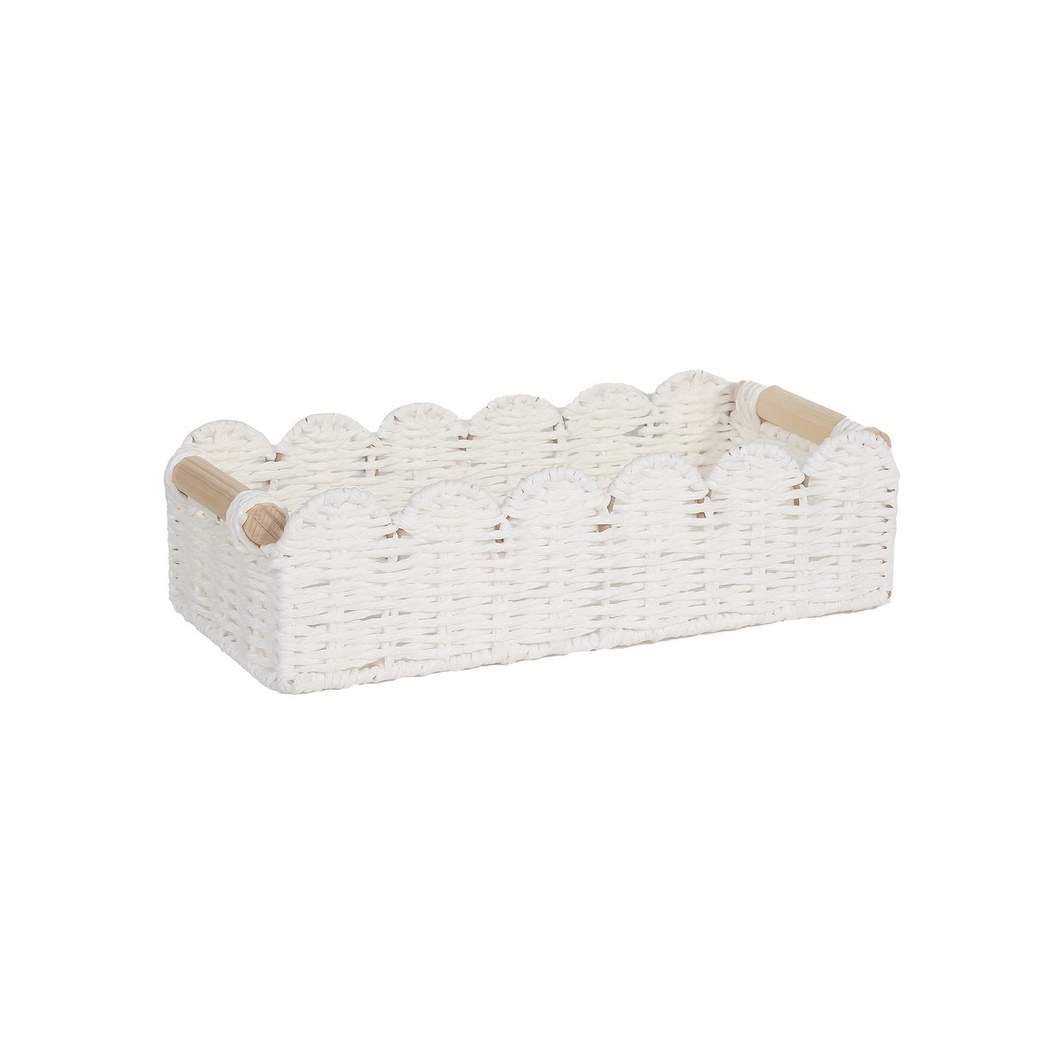 Rhea | Storage Basket | Boho Woven, Fan Edge | Natural Fibre, Rectangular