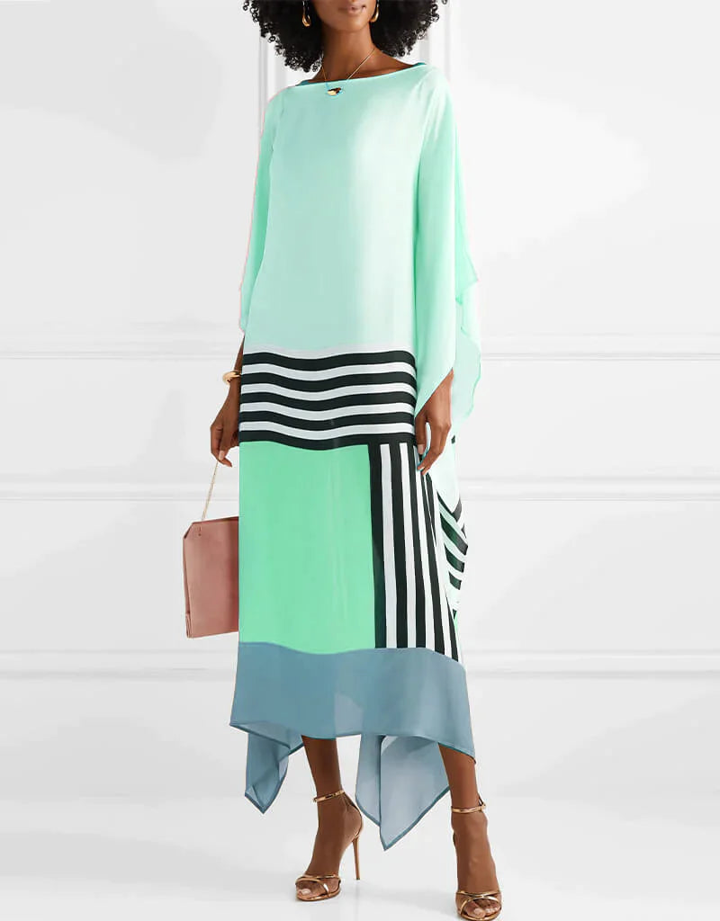 Linnea | Women Geometric Print Kaftan Batwing Sleeve Maxi Dress