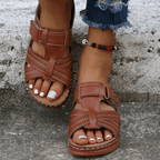 Womens Orthopedic Sandals Open Toe Leather Arch Support Cushioned