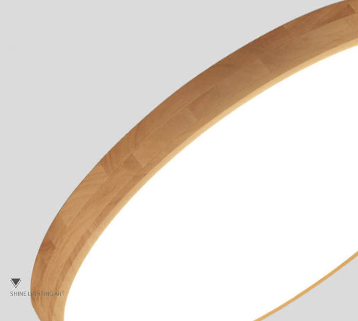 Delphine | Flush Mount Ceiling Light | Nordic Solid Wood, Round LED | 30CM