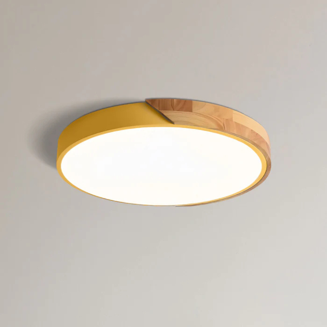Inez | Ceiling Light | Scandinavian Wood LED, Round | Modern Indoor