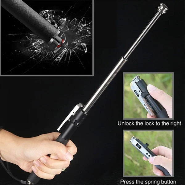 Lena | Self-Defense Walking Stick | Anti-Slip, One-Click, Alloy | Urban Safety