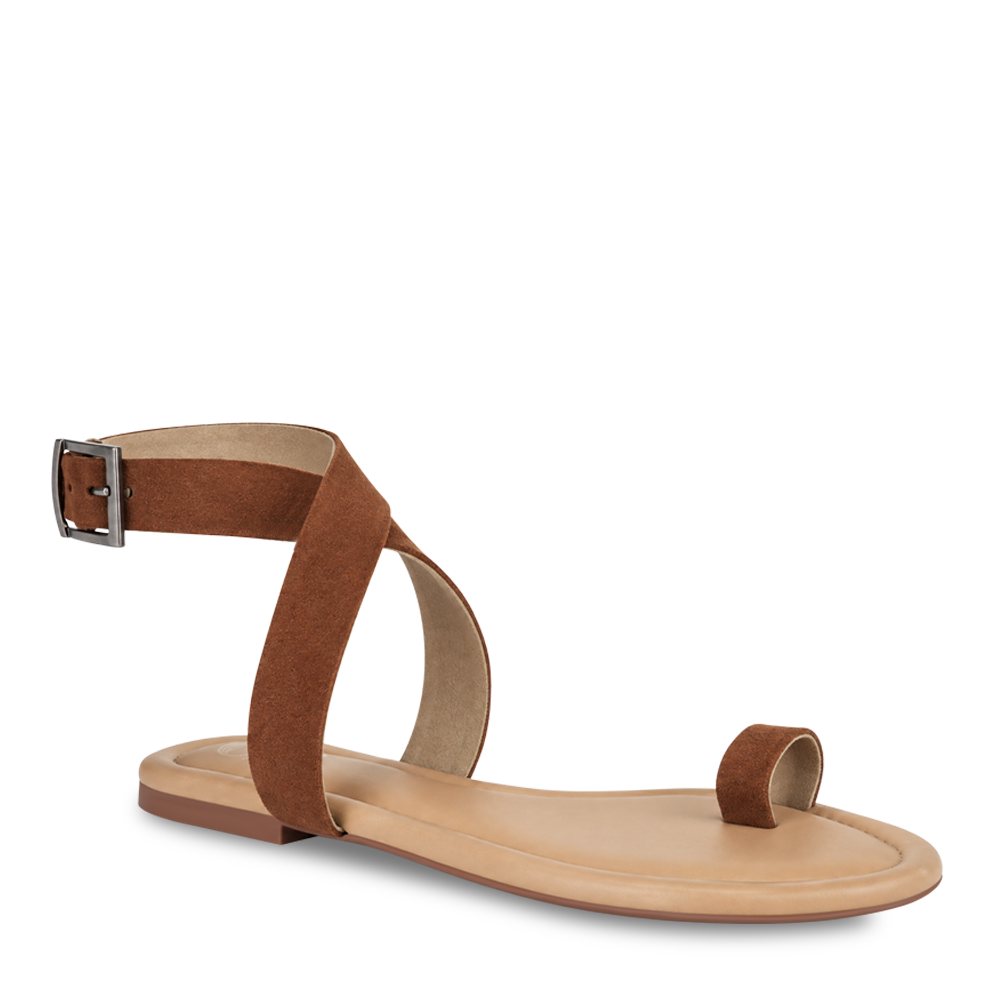 orthopedic sandals women | Suede Toe Loop Flat Casual Summer Sandals