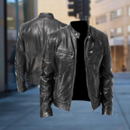 Fleur | Men's Leather Jacket | Classic Bomber, Slim Fit | Genuine Leather