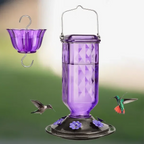 Indra | Hummingbird Feeder | 24oz Glass, Leak-Proof, 6 Flower Ports