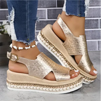 Women Platform Sandals Open Toe Adjustable Straps