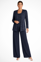 Lena | Women's Evening Set | Three-Piece, Wide-Leg Trousers | XS–2XL