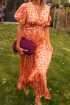 Iris | Maxi Dress | V-Neck, Floral, Fitted Waist | Summer Women