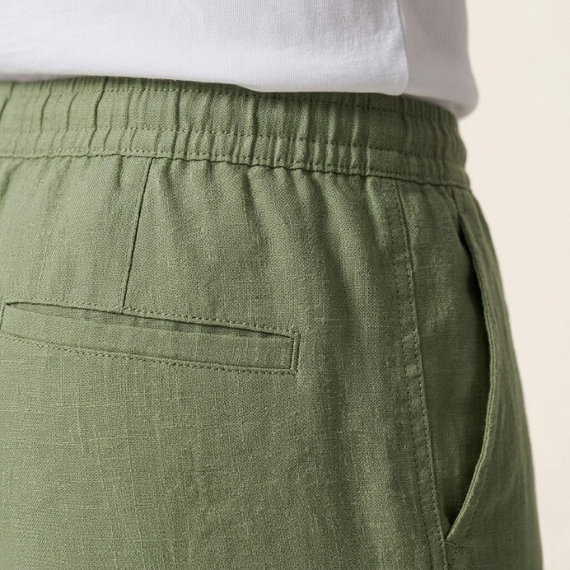 Sage | Men's Linen Trousers | Straight Cut, Lightweight | Summer Casual
