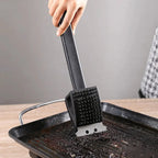 Mila | BBQ Grill Brush | 3-in-1 with Scraper & Sponge | Black