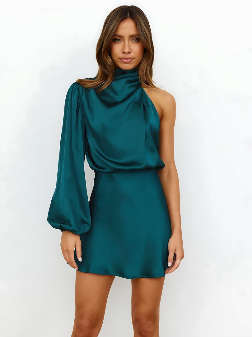 Bea | Women's Satin Evening Dress | One Shoulder, Fitted | Formal Gown