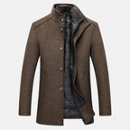 Rhea | Men's Wool Coat | Stand Collar, Quilted Lining | Autumn Winter