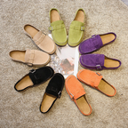 Iris | Suede Comfort Sandals | Women's Retro Style | Adjustable Strap, Cork Footbed