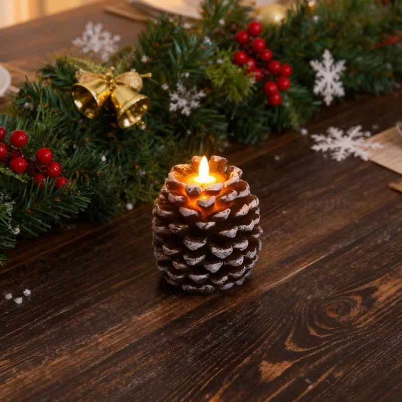 Xanthe | LED Pinecone Candles | Flameless, Remote & Timer | Warm White