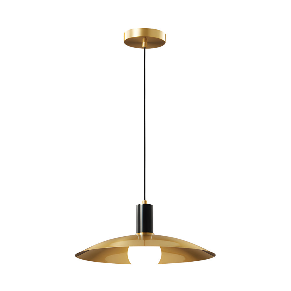 Kaia | Pendant Lamp | Mid-Century Brass, White Glass Shade | 1-Light E27