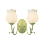 Eira | Wall Lamp | Floral Glass, 3-Step Dimmable, Green | 1 or 2 Light