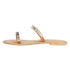 Orthopedic Sandals Women | Flat Two Strap Embellished Open Toe Slip On