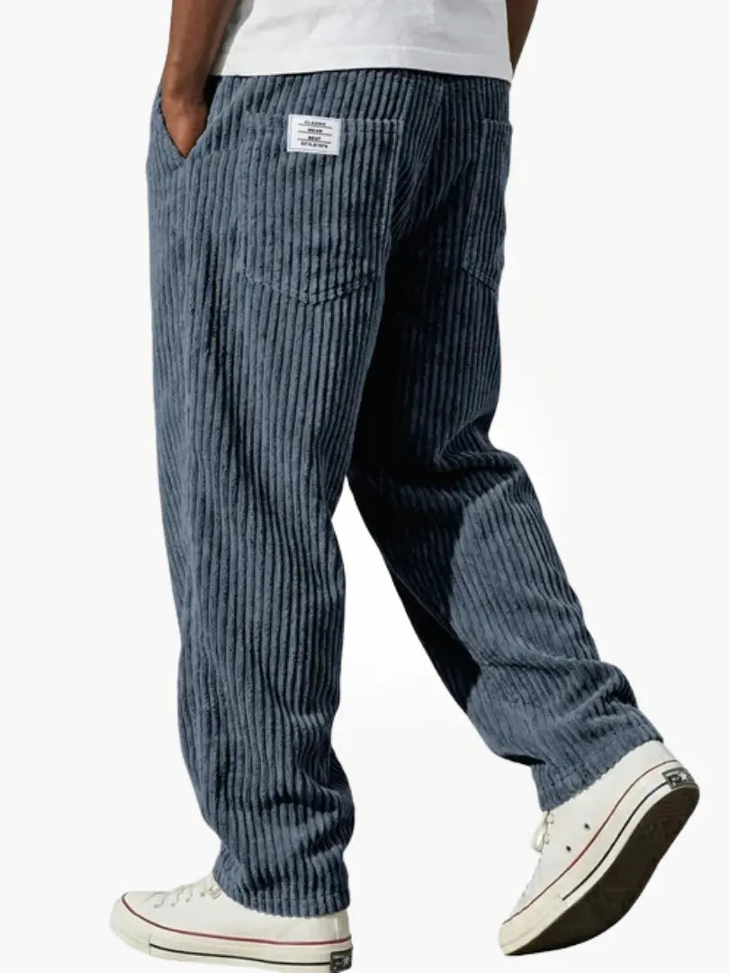 Tindra | Men's Drawstring Trousers | Corduroy Texture, Relaxed Fit | All-Season