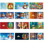 Romilly | Diamond Painting Christmas Cards | 12-Piece Set, Santa Claus, Handmade