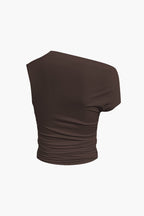 Jade | Two-Piece Set | One-Shoulder Top & Draped Mini Skirt | Women's