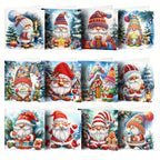 Odette | Diamond Painting Christmas Cards | DIY Greeting Set | 12pcs, Santa