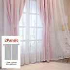 Saoirse | Embroidered Curtain Panels | Elf & Fairy Design, Light-Filtering | Set of 2 with Rings