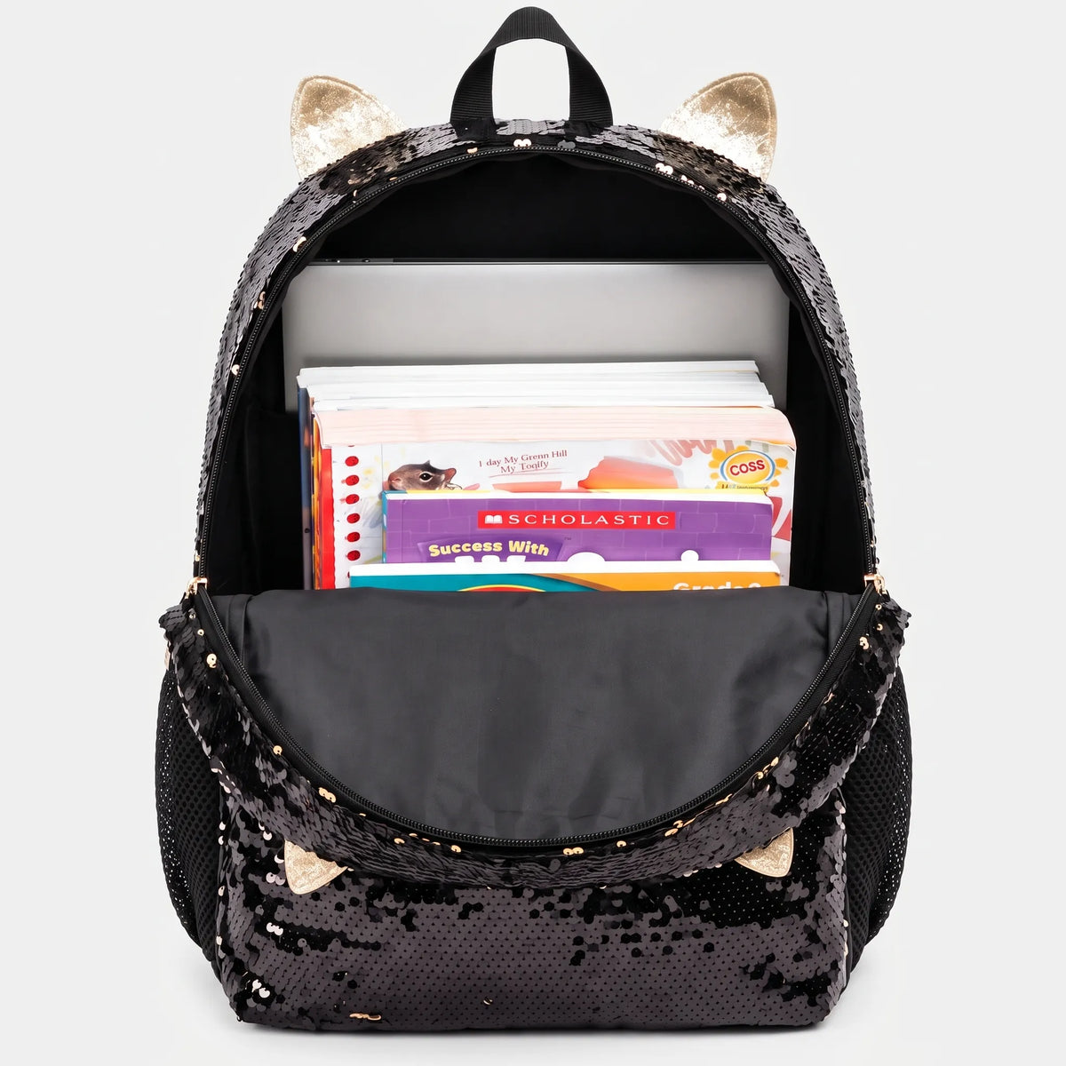 Ottavia | Kids School Backpack Set | 3-Piece, Cat Design, Black | Girls