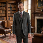 Tamsin | Men's 3-Piece Suit | Herringbone Pattern, Tailored Fit | S–4XL