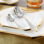 Jade | Cutlery Set | Gold Finish, Stainless Steel | 24 or 48 Piece