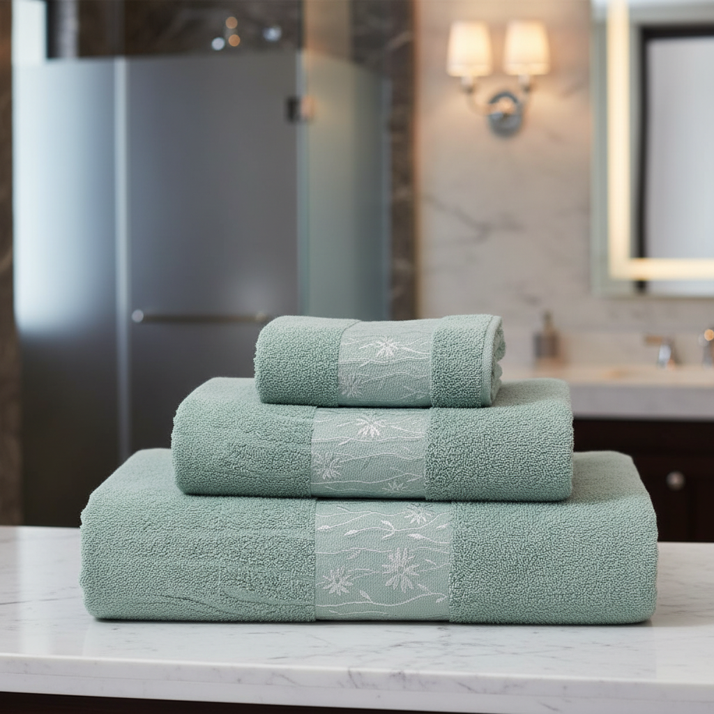 Towel Set | 3-Piece, 100% Ring-Spun Cotton, Soft & Absorbent | Lux