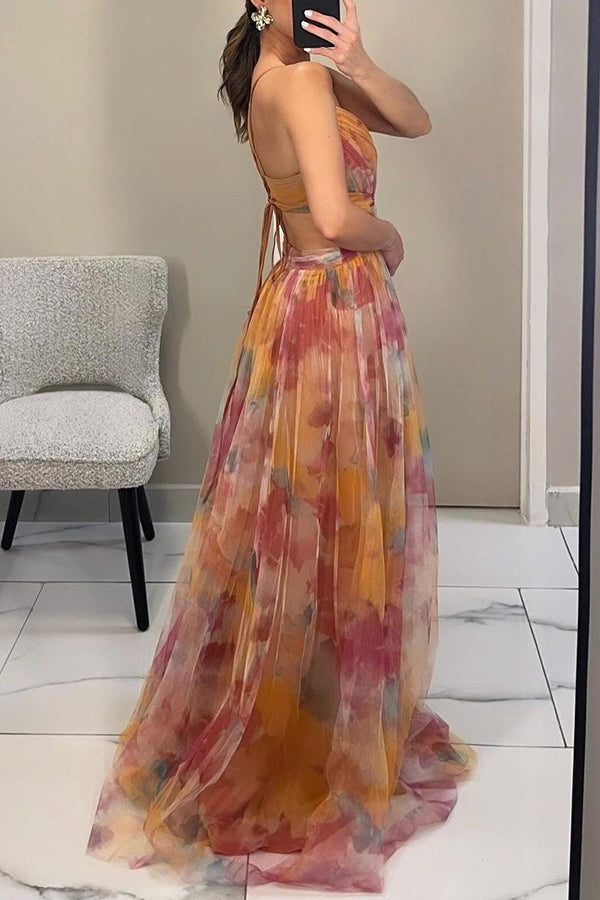 Floral Dress Women Long Maxi Length Flowy Lightweight Breathable
