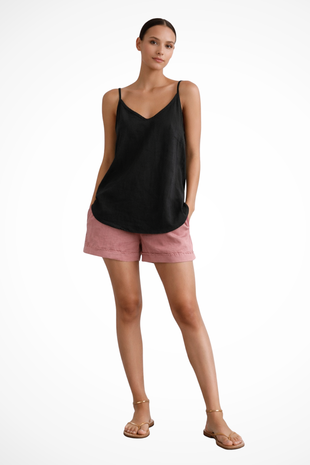 Marlow | Women's Linen Tank Top | Spaghetti Strap, Relaxed Fit | Spring