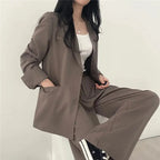 Ondine | Women's Blazer & Straight-Leg Trouser Set | Solid Color