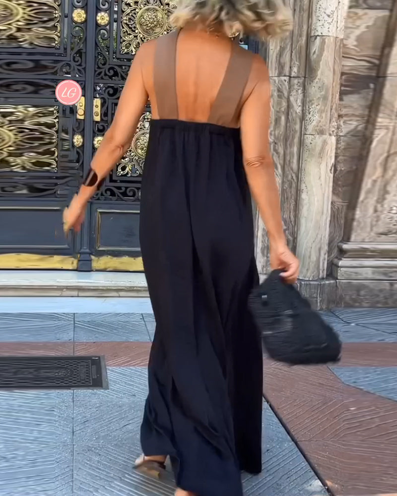 Liora | Maxi Cross Neck Dress | Open Back, Special Occasions