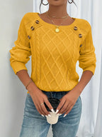 Seraphina | Women's Winter Sweater | Cable Knit, Button Detail