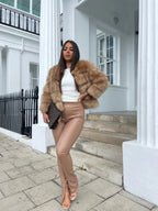 Della | Faux Fur Coat | Women's Glamour Jacket | Soft, Animal-Friendly