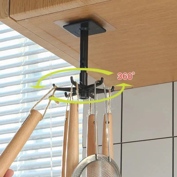 Edith | Rotating Adhesive Hook | 360° Swivel, Wall & Ceiling Mount