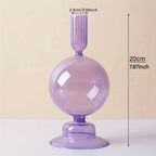 Indra | Glass Candlestick Set | Minimalist Table Decor | Lacquered, Romantic