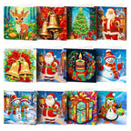 Diamond Painting Christmas Cards 12 Pack Santa Claus Handmade Gift