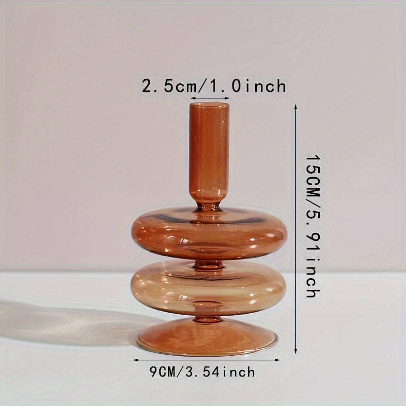 Indra | Glass Candlestick Set | Minimalist Table Decor | Lacquered, Romantic